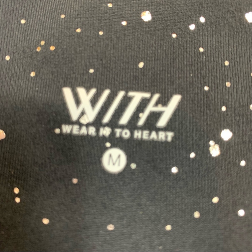 WITH Wear it to Heart Black Silver Freckle Dot Leggings Size Medium - Picture 7 of 11